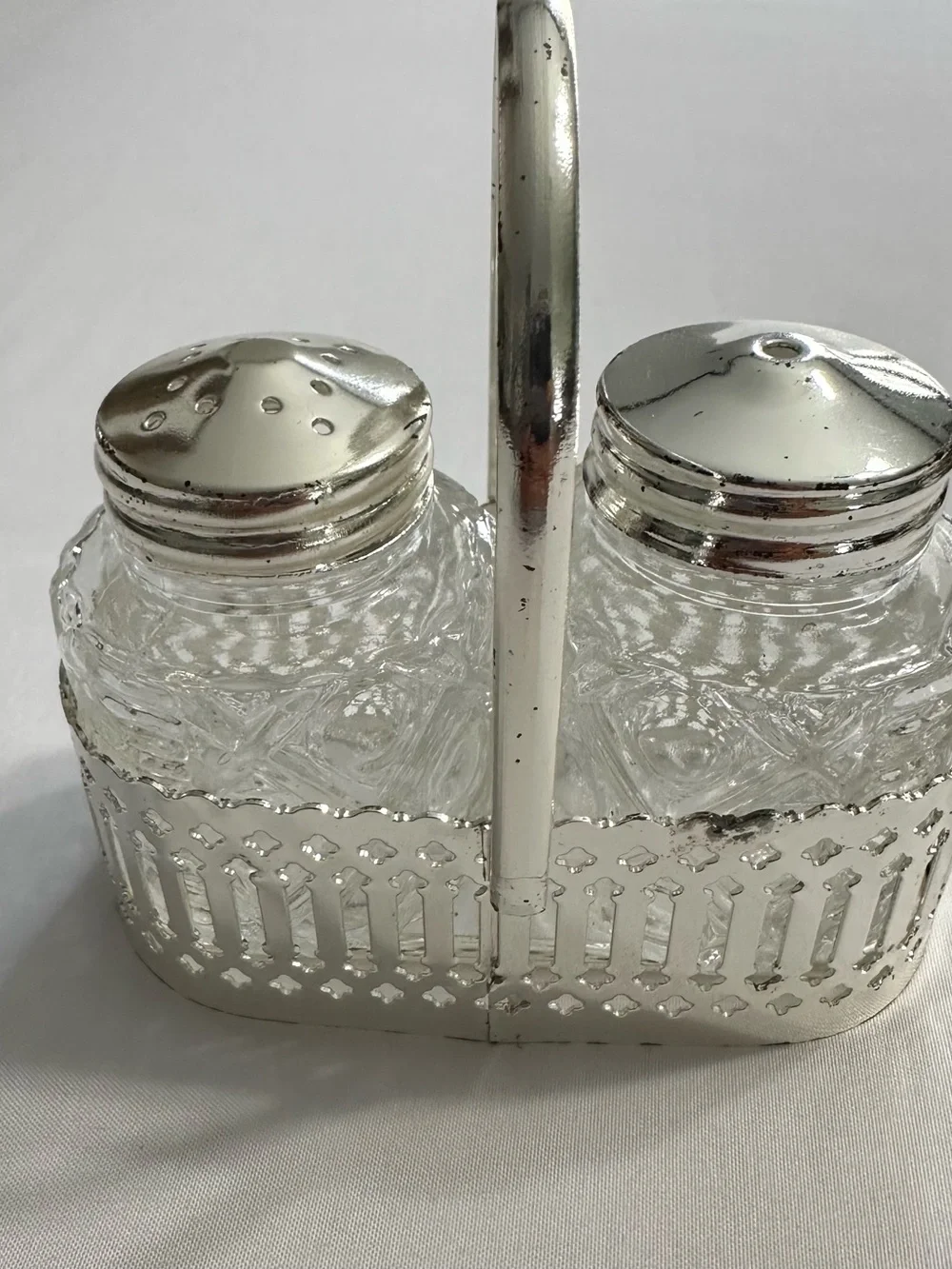 Classic Glass Salt and Pepper Shakers with Silver-Tone Accents - Clear